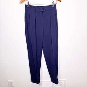 Escada Blue Wool Pleated Pants